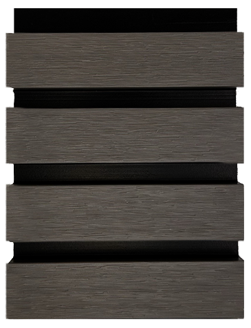 Akustikpaneele Outdoor aus WPC | Holzdekor in Grau | 2350 x 219 x 26 mm