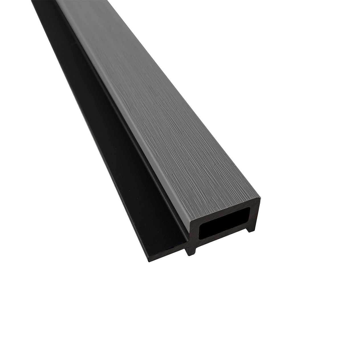 Endleiste für Akustikpaneele Outdoor aus WPC | Holzdekor in Grau | 2350 x 57 x 26 mm