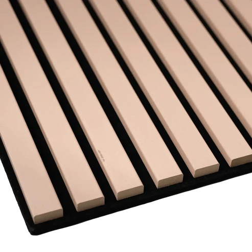 Akustikpaneele - Lamellendekor Lachs mit schwarzem Filz