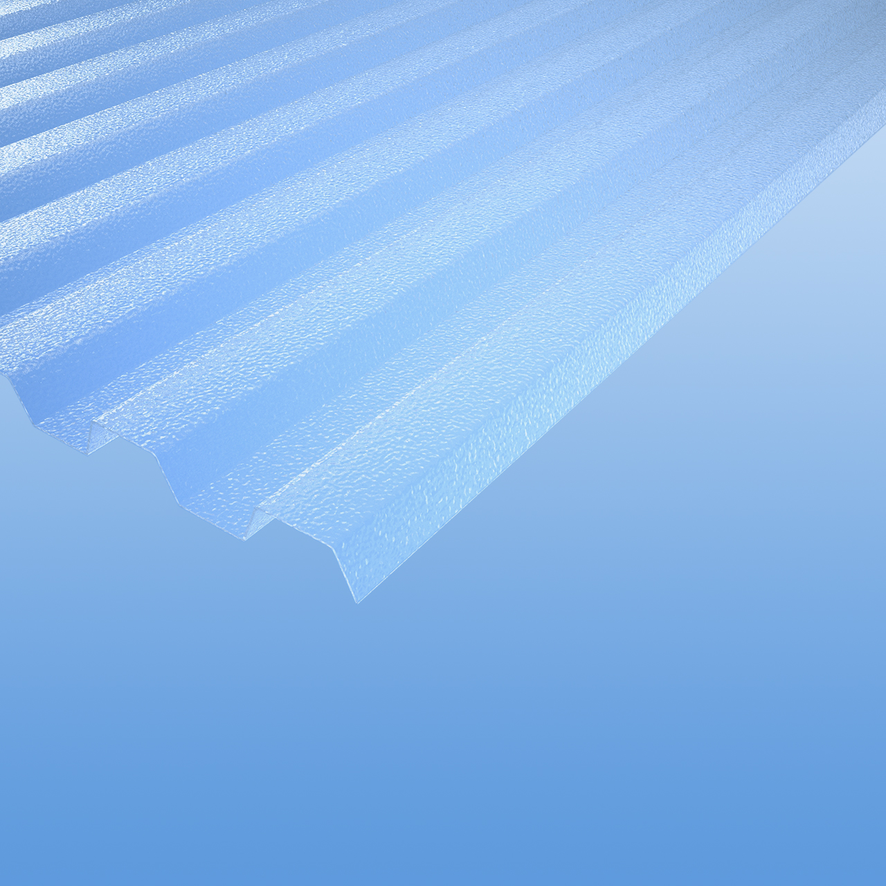 Lichtplatten 1,2mm aus Polycarbonat 76/18 Trapez mit Struktur in farblos | 1045 x 2500mm | Restposten