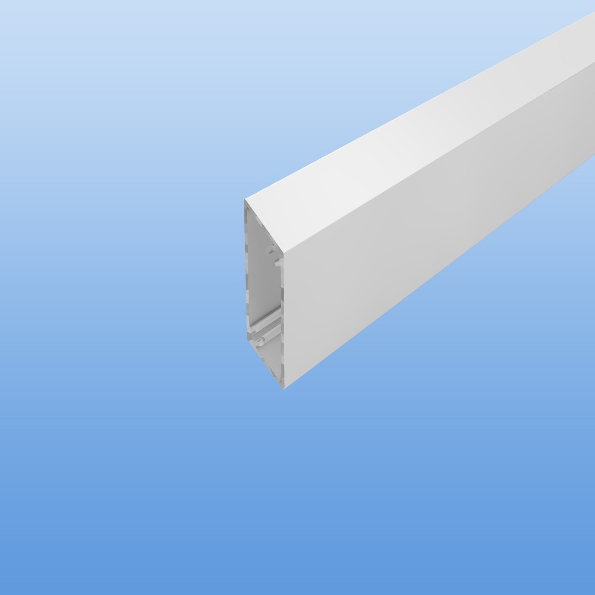 Rhombusprofil aus Aluminium 16mm in weiß - Sichtfläche 53mm