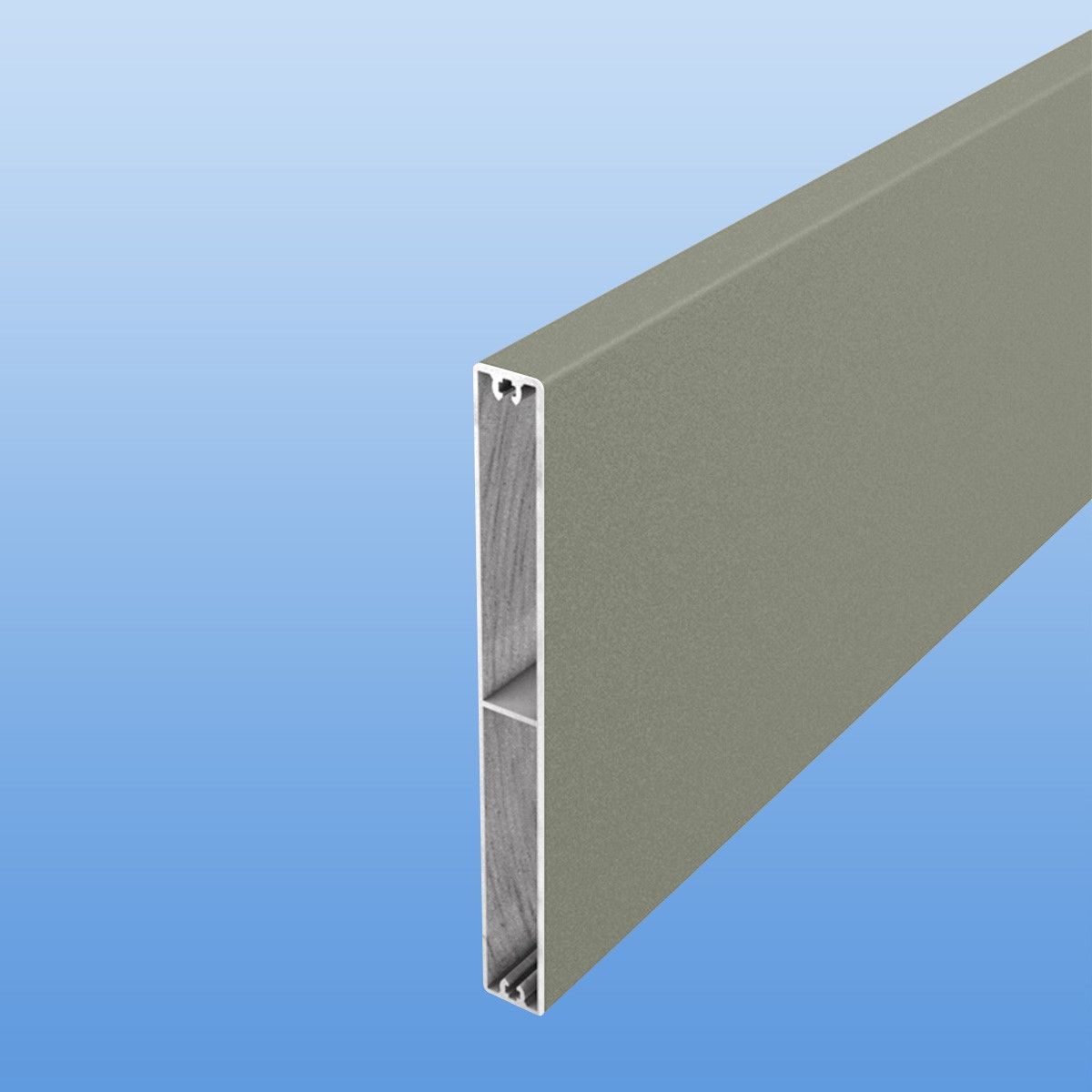 Balkonbretter aus Aluminium 150 mm breit in Grau (RAL 7030)