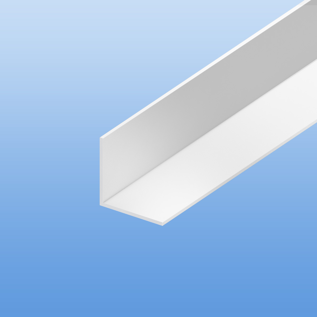 Winkel aus Aluminium | weiß - RAL 9016 | 20 x 20 x 2 mm