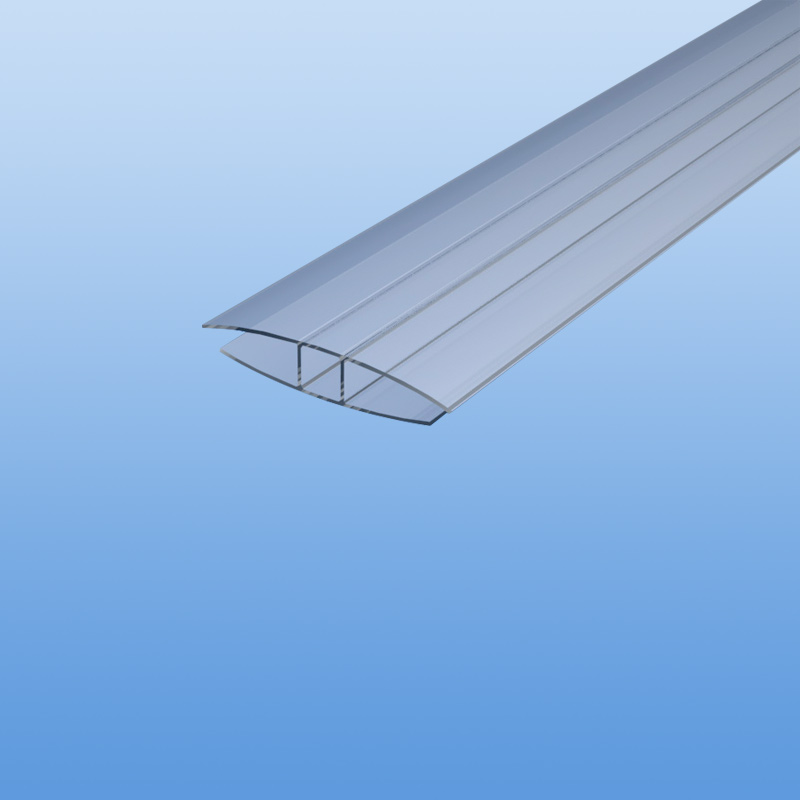 H- Profil aus Polycarbonat in klar für 4 mm Platten
