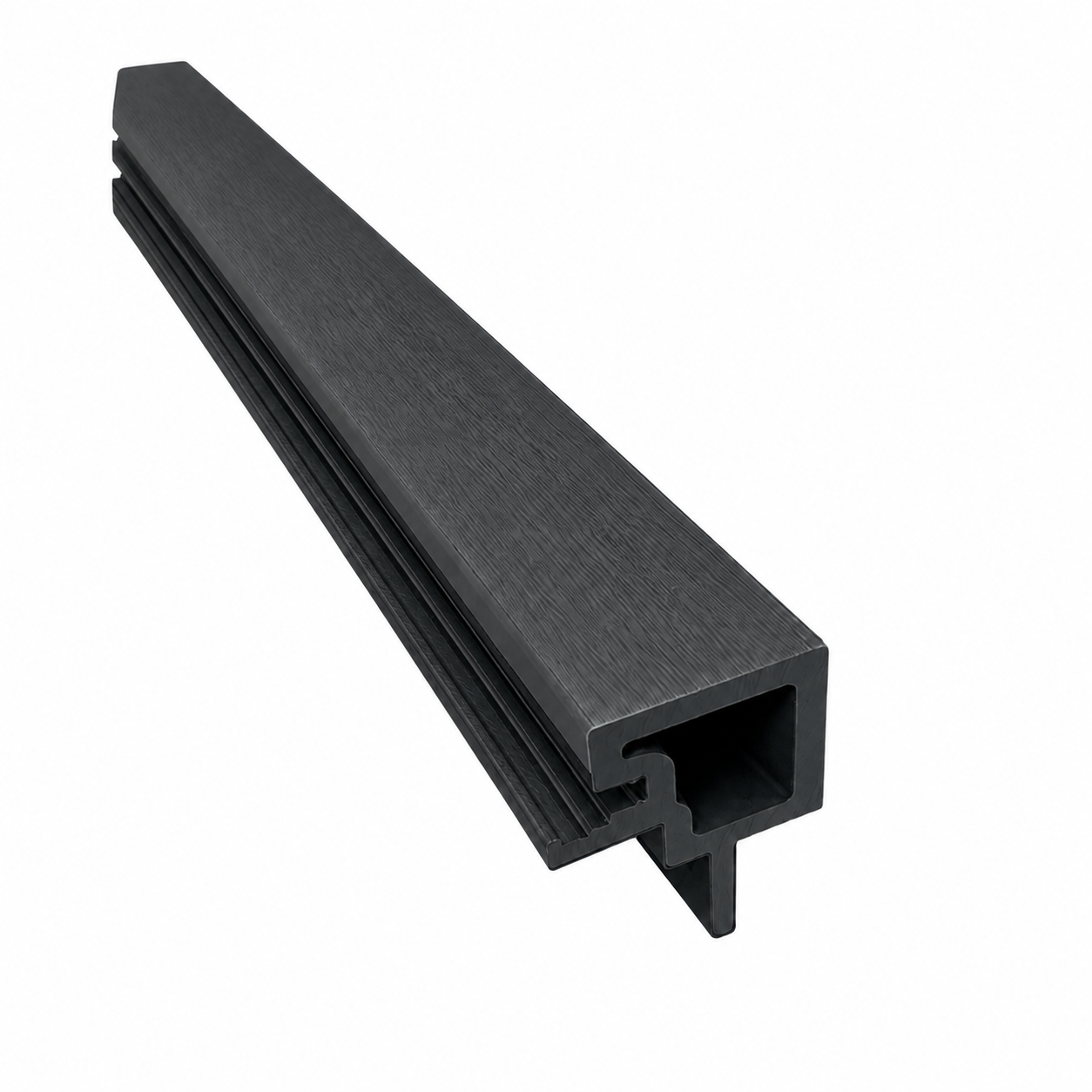 Außenecke für Akustikpaneele Outdoor aus WPC | Holzdekor in Anthrazit | 2350 x 57 x 57 mm