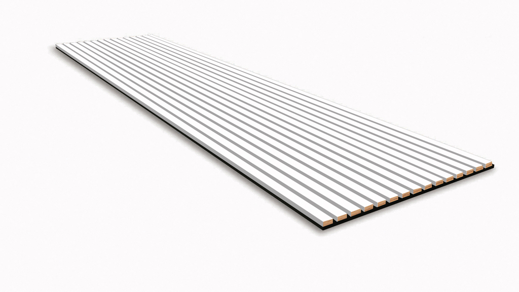 Akustikpaneel - Wandpaneele Full Color | White | Weiß | schwarzer Filz | 600 x 2600 x 17mm