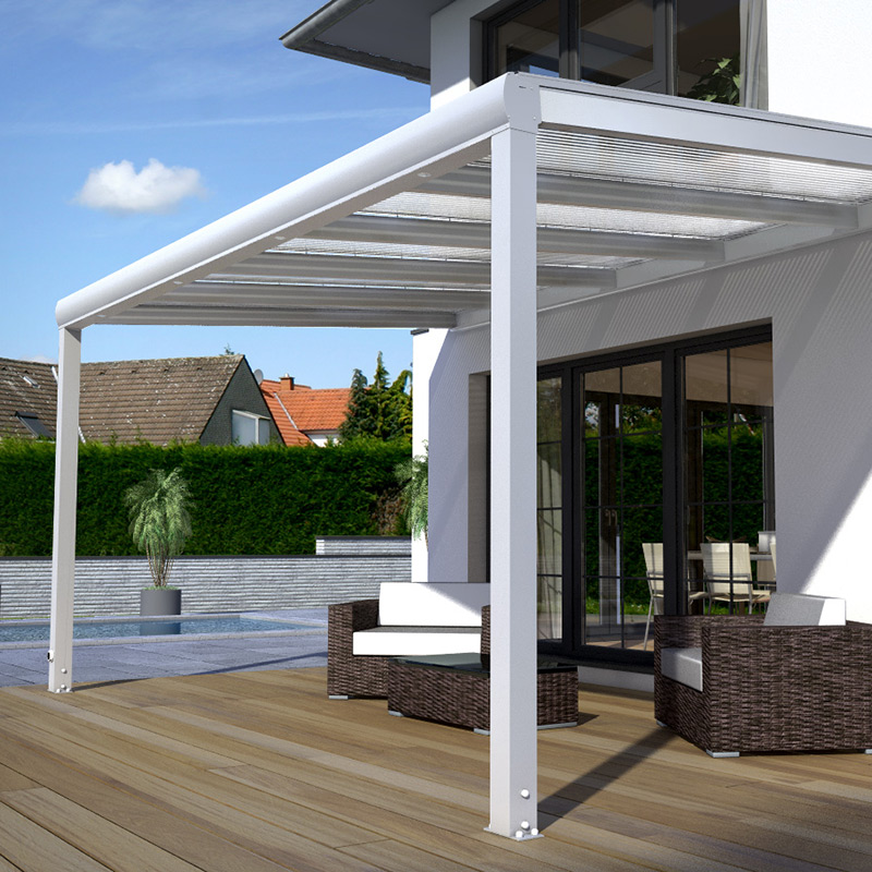 Alu Terrassenüberdachung - Typ Premium in weß