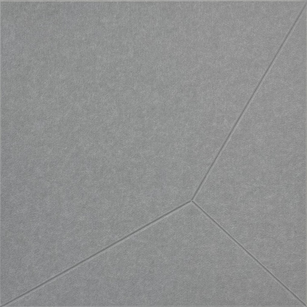 Filz Pad aus recyceltem PET | Modular Wall von Jangal | Geometric cut | Platinum Grey | Grau | 520 x 520mm