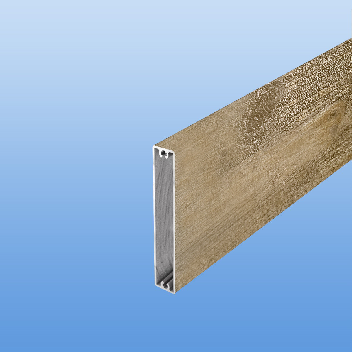 Balkonbretter aus Aluminium 100 mm breit in Holzoptik "Treibholz"