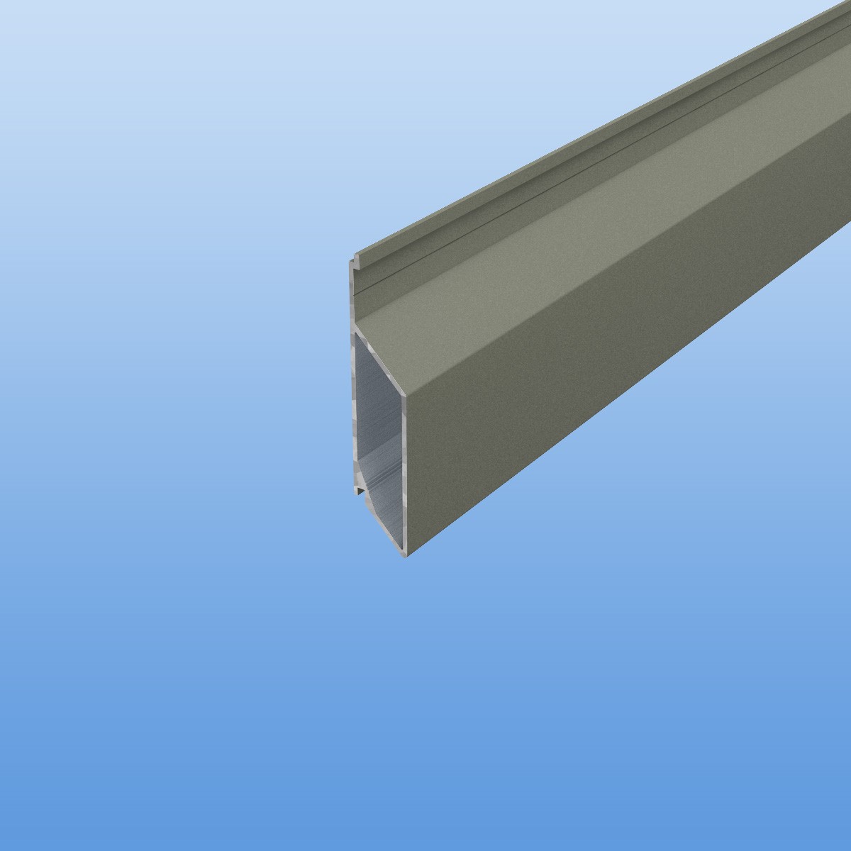 Rhombusprofil aus Aluminium 16mm mit Montagesteg in Grau (RAL 7030) - Sichtfläche 45mm