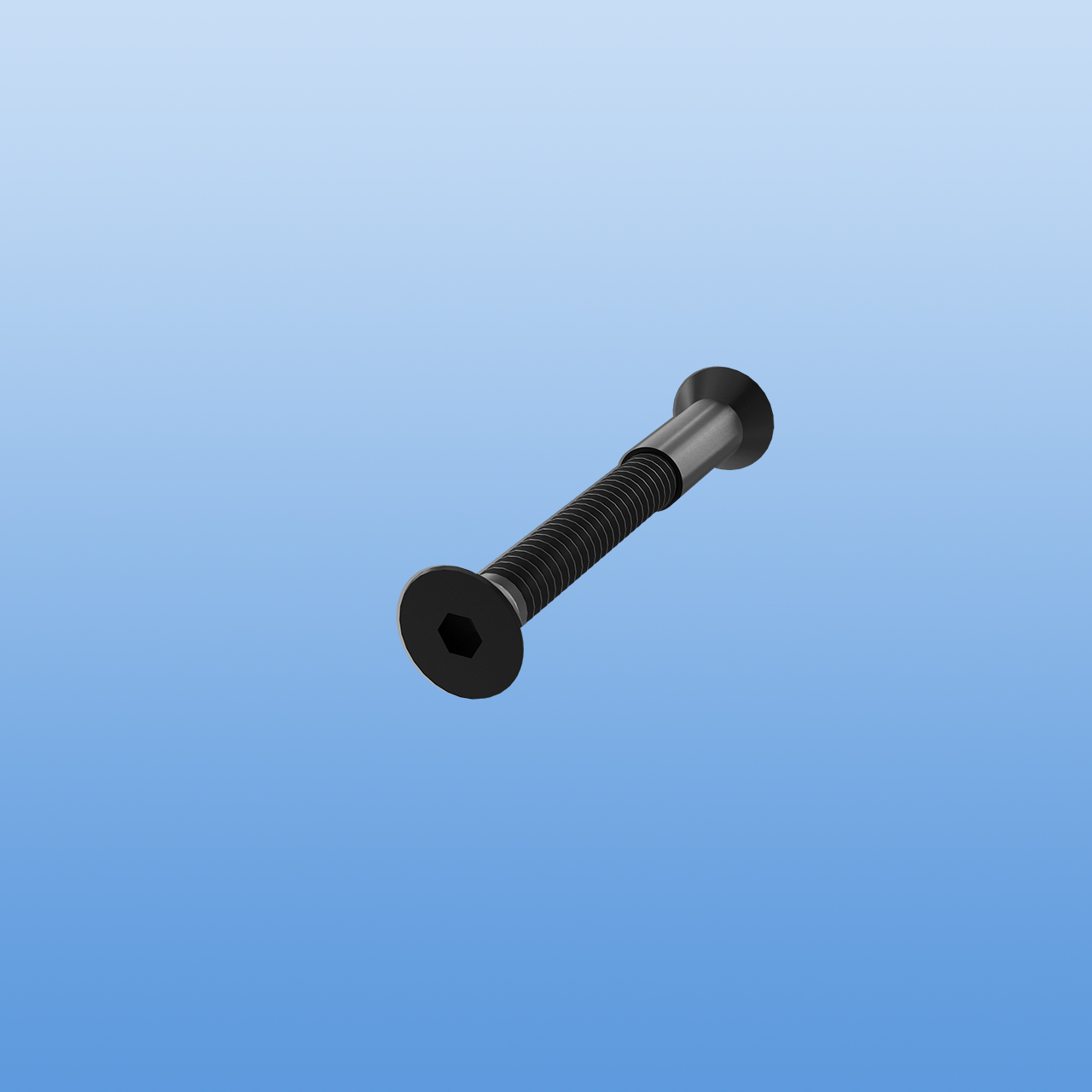 Senkschraube mit Hülsenmutter M6 x 60 - Schwarz