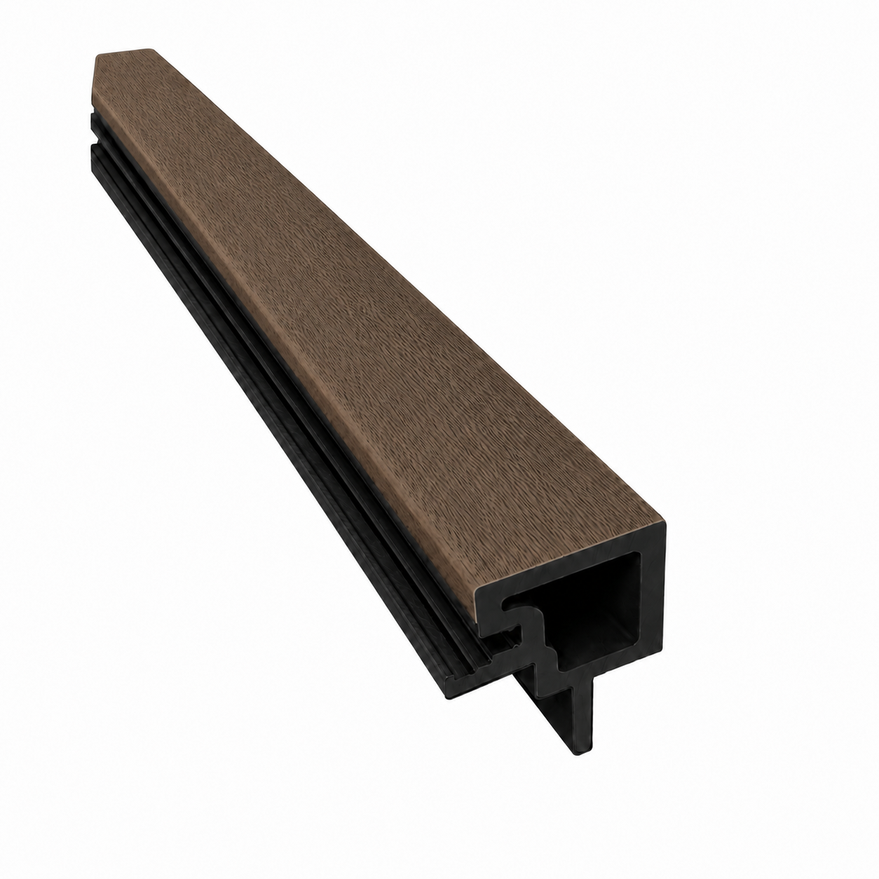 Außenecke für Akustikpaneele Outdoor aus WPC | Holzdekor in Braun | 2350 x 57 x 57 mm