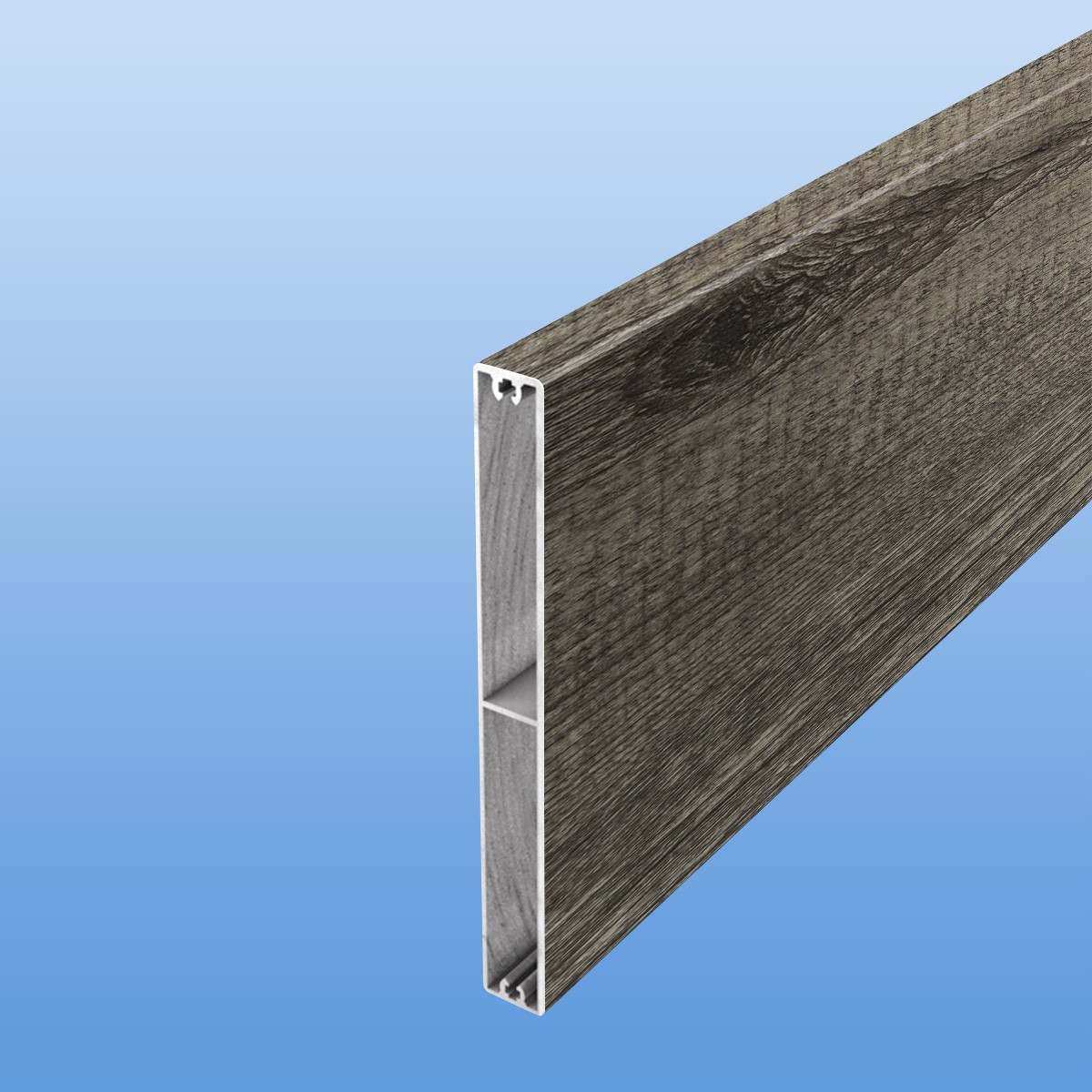 Zaunplanke aus Aluminium 150 mm breit in Holzoptik (Treibholz)