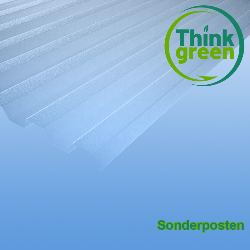 Sonderposten - Lichtplatten aus 100% recyceltem Kunststoff - Trapezprofil 76/18 Transparent