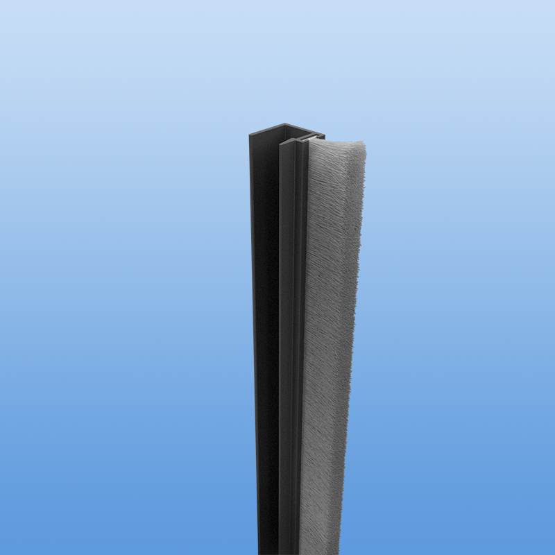 Zugluftstopper in Anthrazit für 10mm ESG Scheiben mit 15mm Bürstendichtung