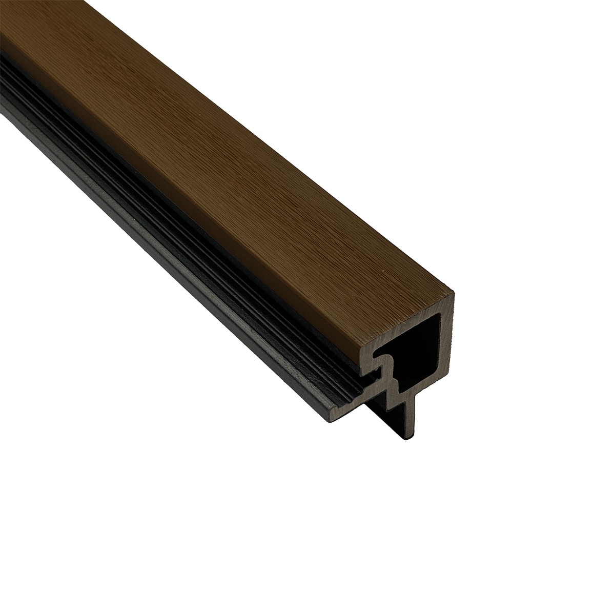 Außenecke für Akustikpaneele Outdoor aus WPC | Holzdekor in Braun | 2350 x 57 x 57 mm