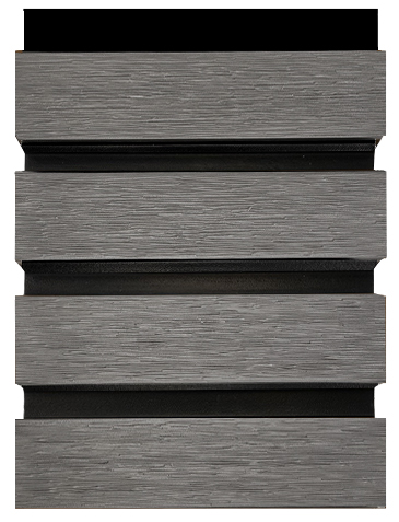 Akustikpaneele Outdoor aus WPC | Holzdekor in Grau | 2350 x 219 x 26 mm
