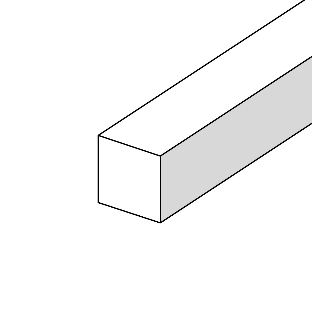 Vierkantstange aus Aluminium | pressblank | 50 x 50 mm