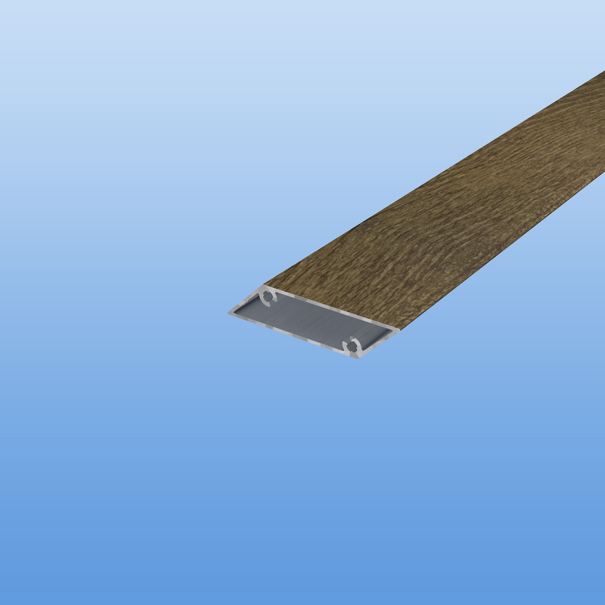 Rhombusprofil aus Aluminium 16mm in Holzoptik - Treibholz - Sichtfläche 53mm