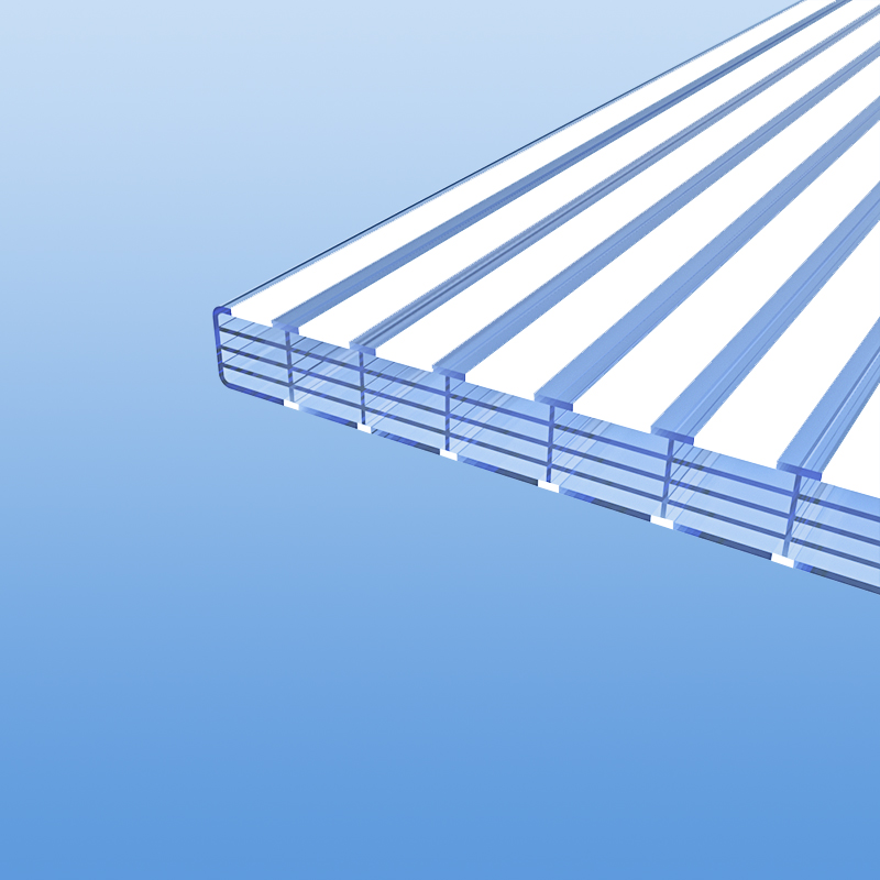 Stegplatten aus Polycarbonat farblos mit Dekorstreifen in Weiß