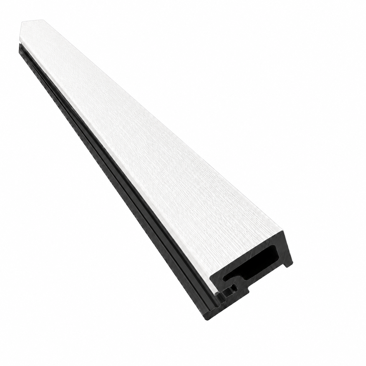 Anfangsleiste für Akustikpaneele Outdoor aus WPC | Holzdekor in Weiß | 2350 x 57 x 26 mm