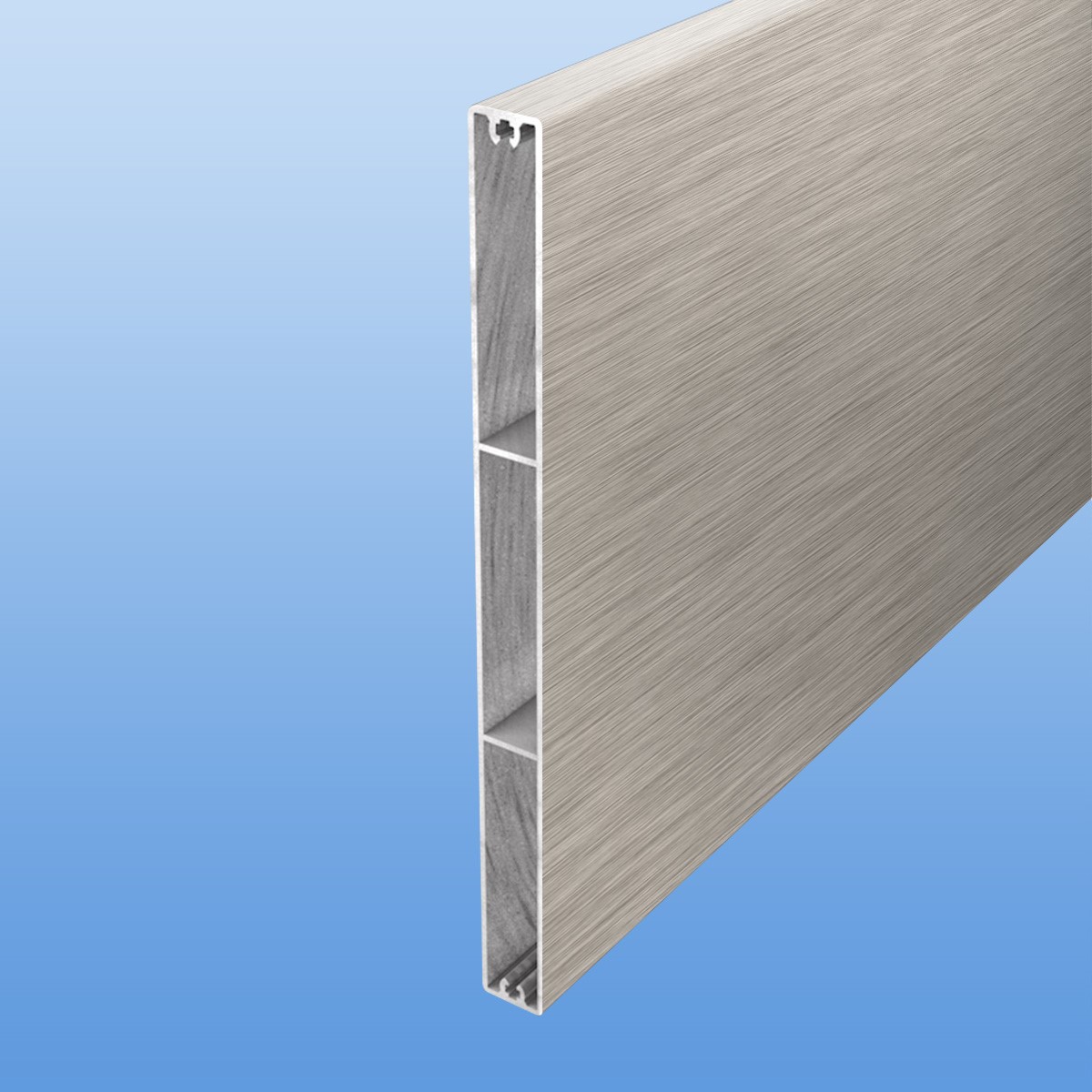 Balkonbretter aus Aluminium 200 mm breit gebürstet / brushed