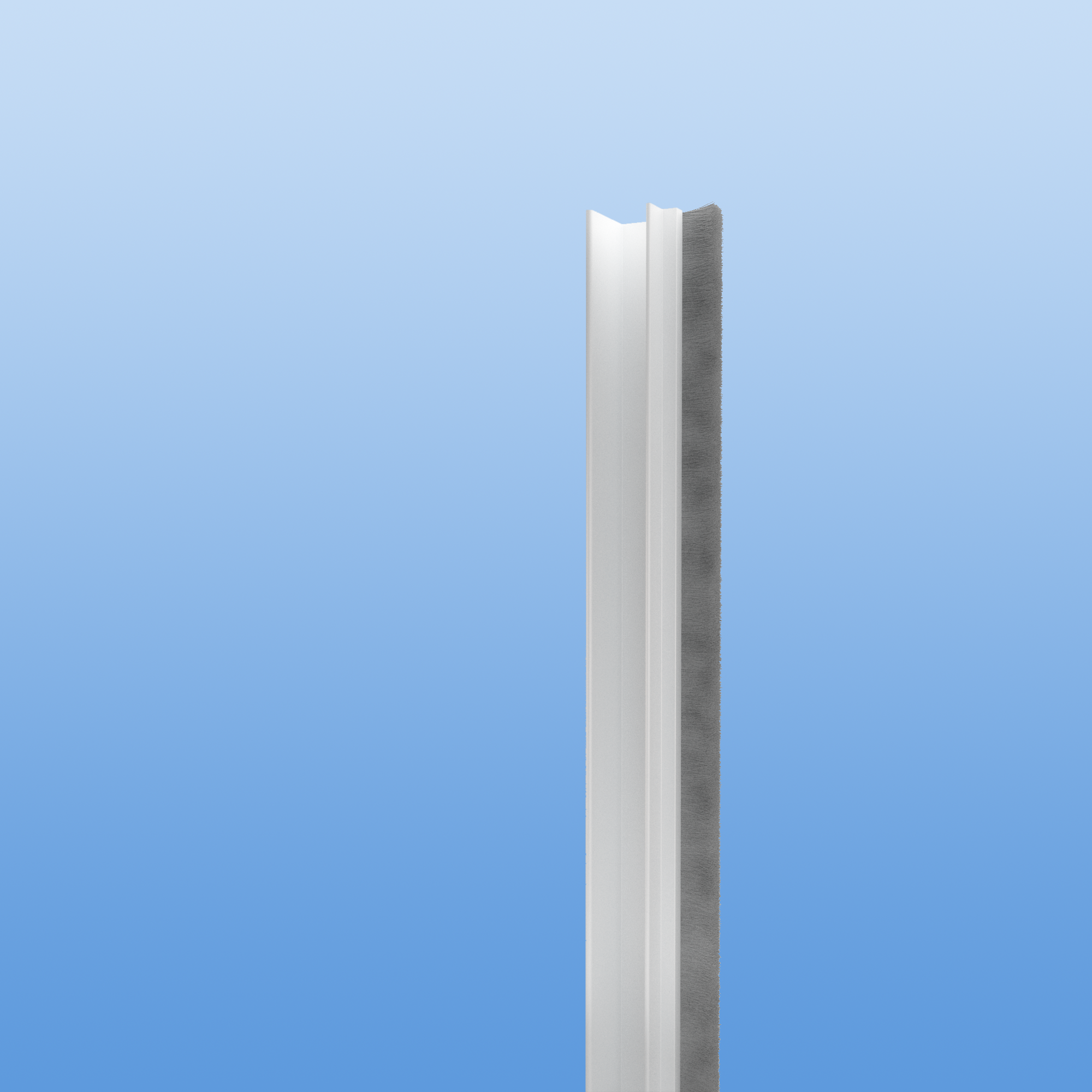 Zugluftstopper in Weiß für 10mm ESG Scheiben mit 6mm Bürstendichtung