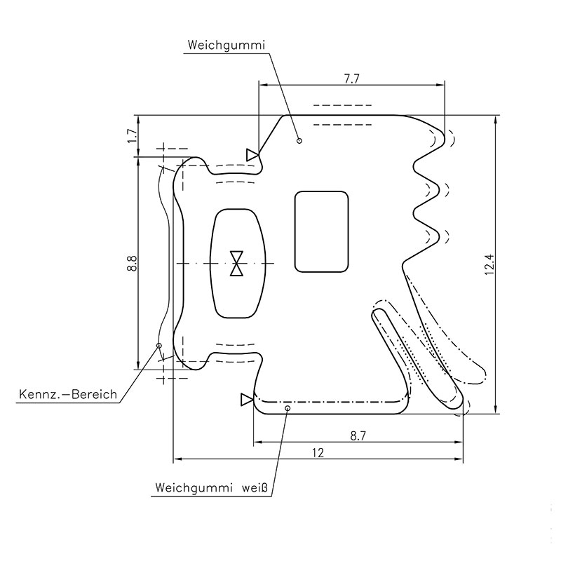 Zeichnung - Kombigummi für 10 mm Platten