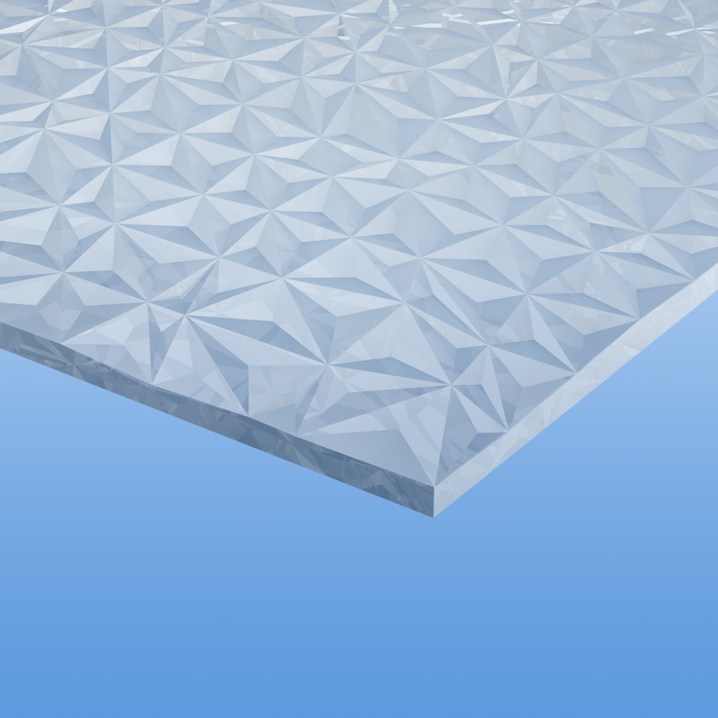 Strukturiertes Acrylglas Pyramide 6 mm klar ähnlich GC 28