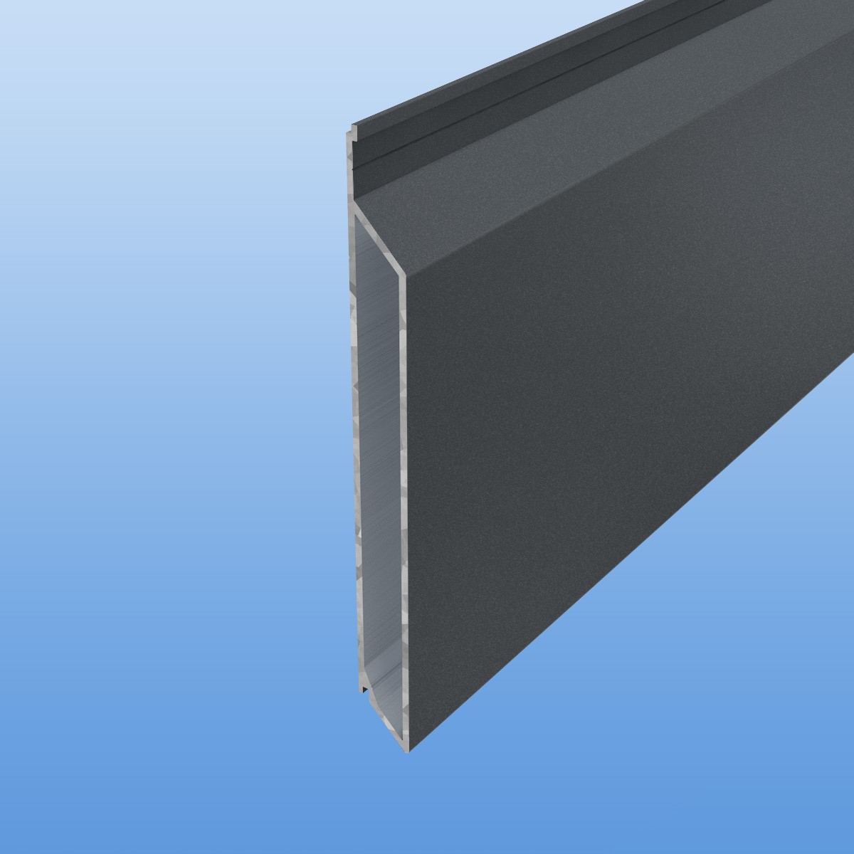 Rhombusprofil aus Aluminium 16mm mit Montagesteg in Anthrazit (DB703) - Sichtfläche 134mm