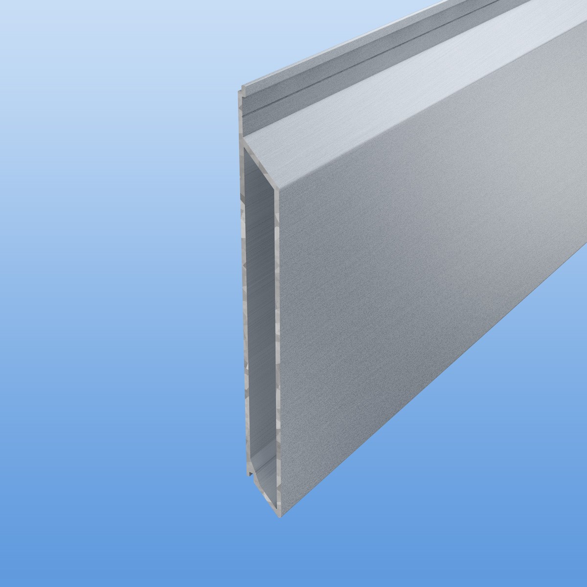 Rhombusprofil aus Aluminium 16mm mit Montagesteg in blank / unbeschichtet - Sichtfläche 134mm