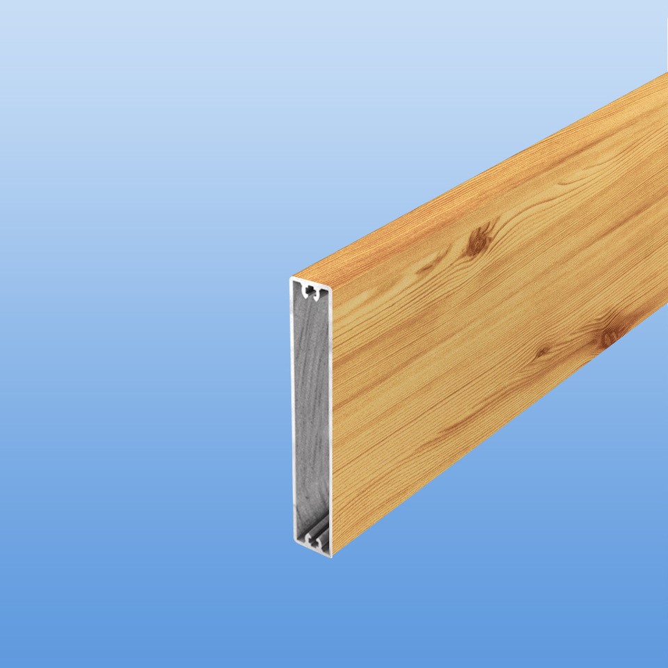 Balkonbretter aus Aluminium 100 mm breit in Holzoptik "Fichte"
