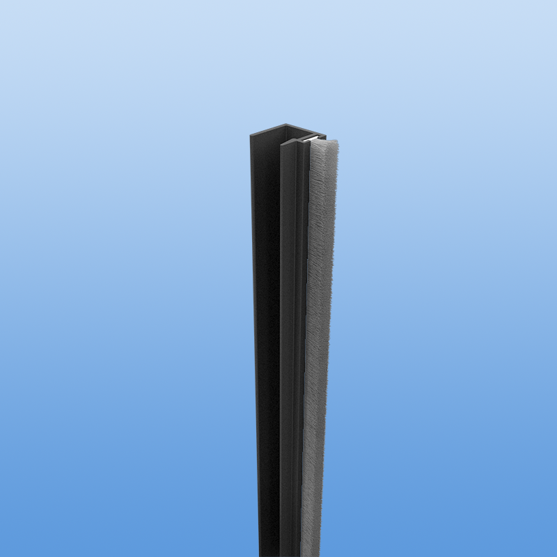 Zugluftstopper in Anthrazit für 10mm ESG Scheiben mit 6mm Bürstendichtung