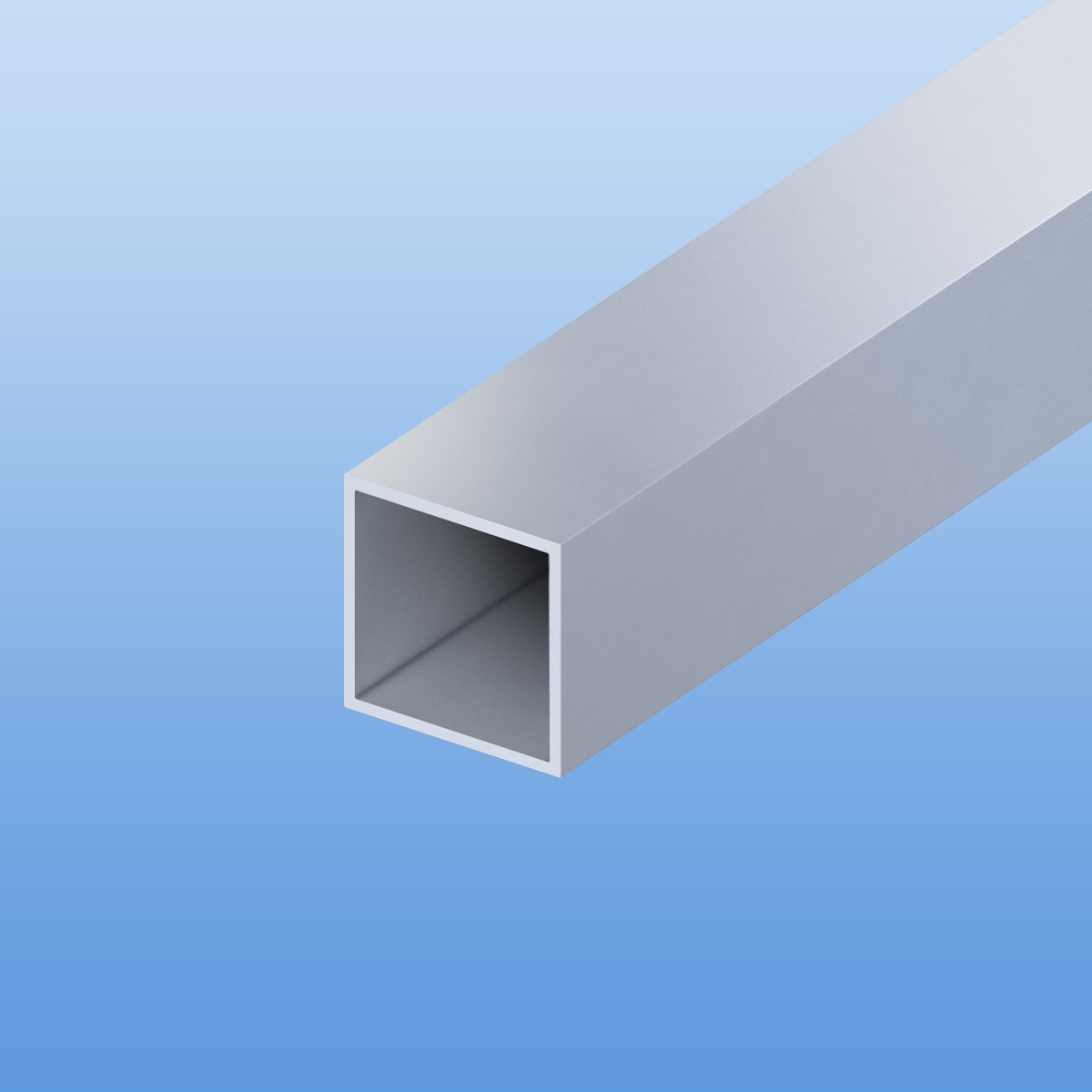 Vierkantrohr aus Aluminium | silber Eloxal E6 EV1 | 60 x 60 x 3 mm