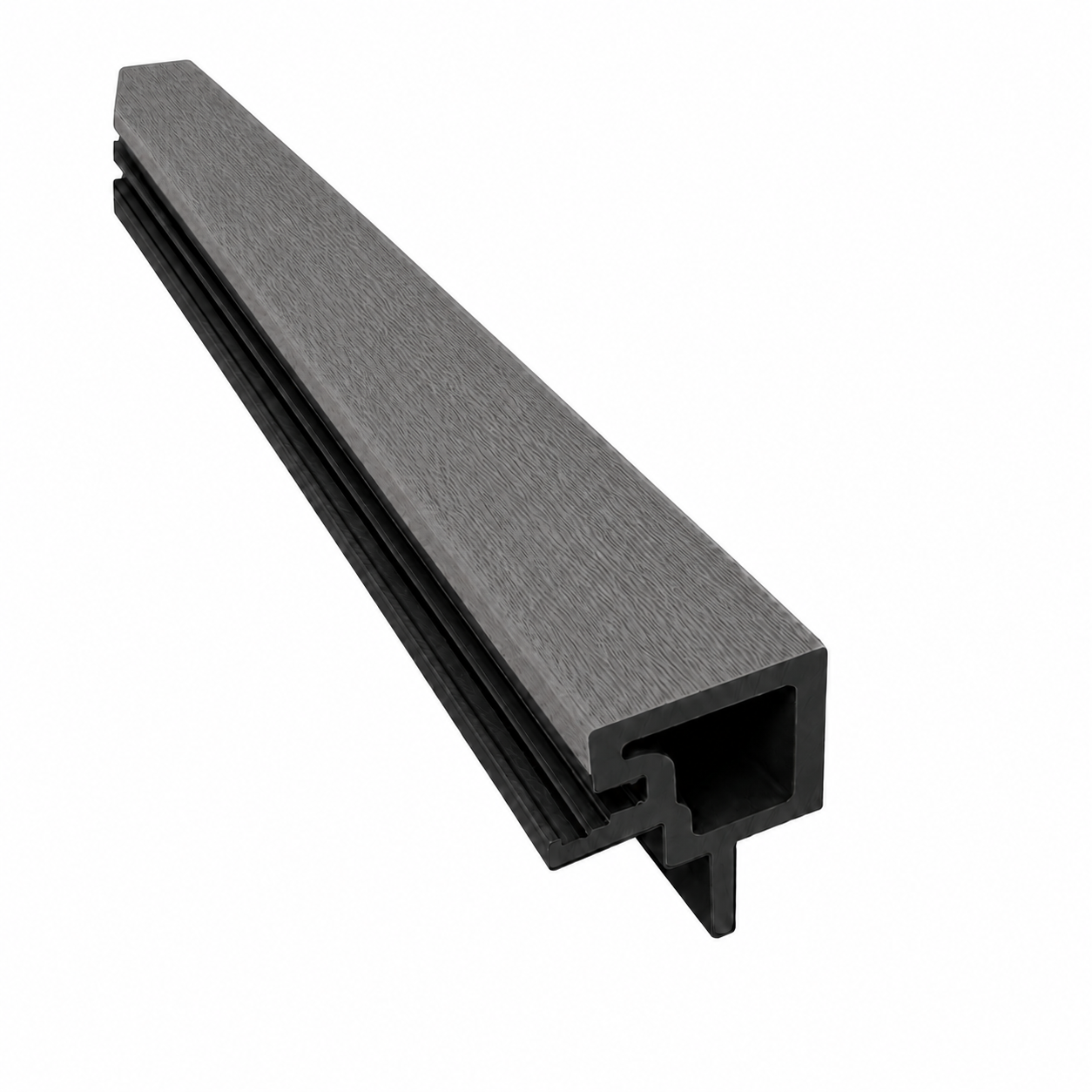 Außenecke für Akustikpaneele Outdoor aus WPC | Holzdekor in Grau | 2350 x 57 x 57 mm 
