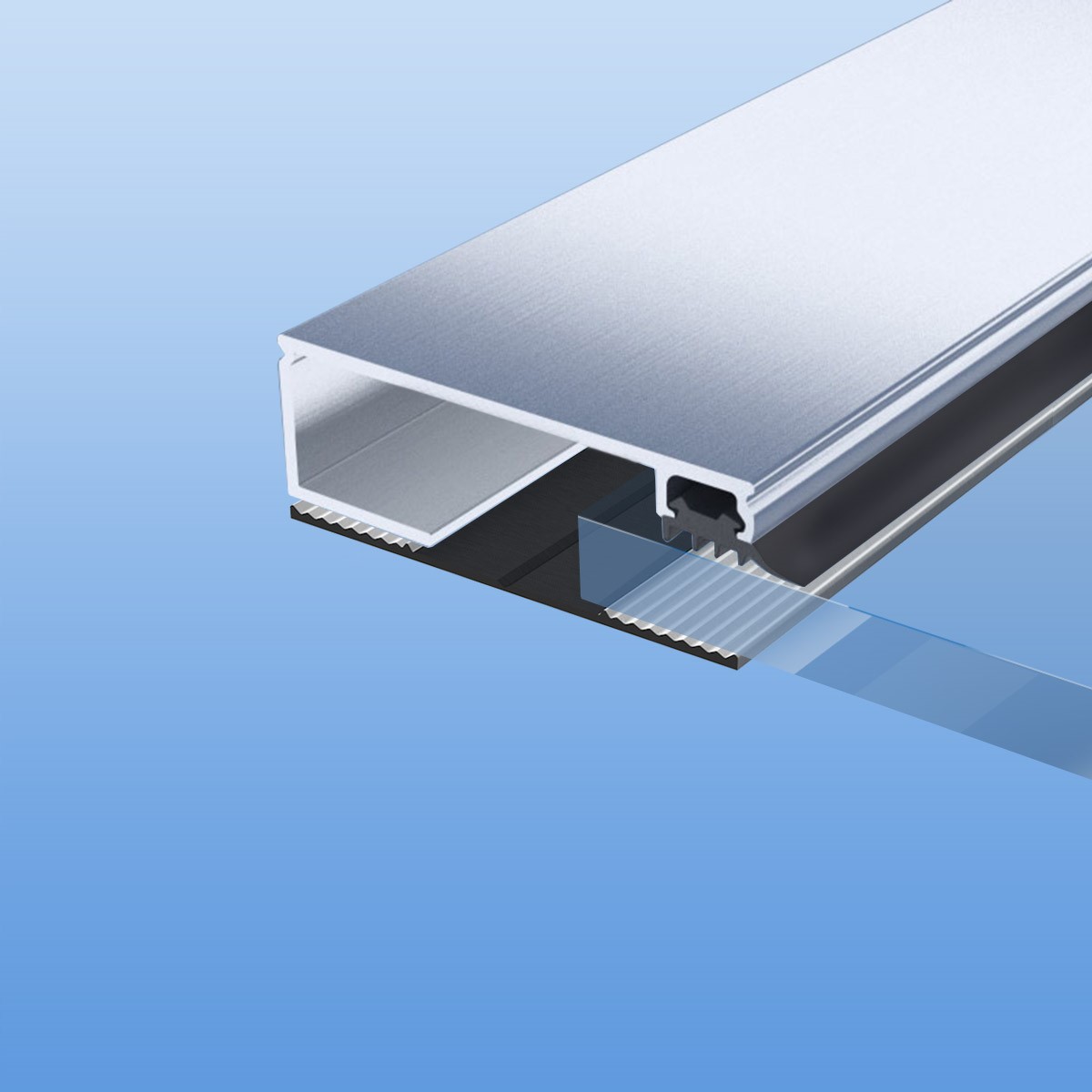 Verlegeprofil für 10mm Glas / VSG (Randprofil)
