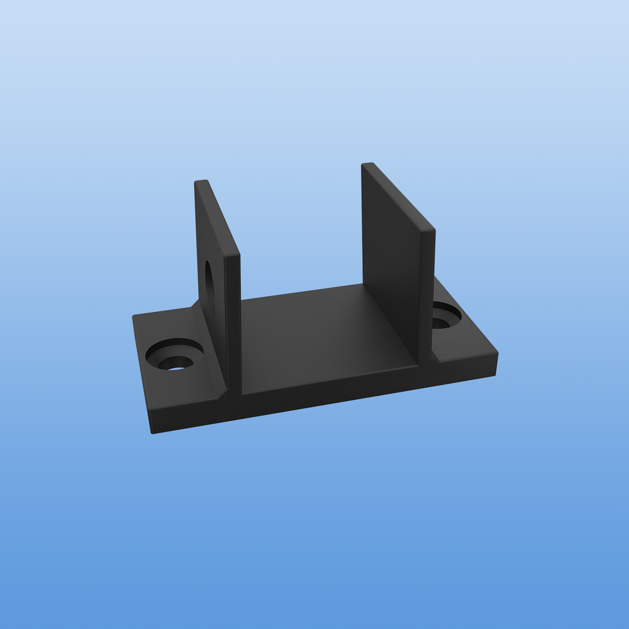 Wandflansch für 30 x 30 x 2 mm Vierkantrohr | mit einer Bohrung | Schwarz