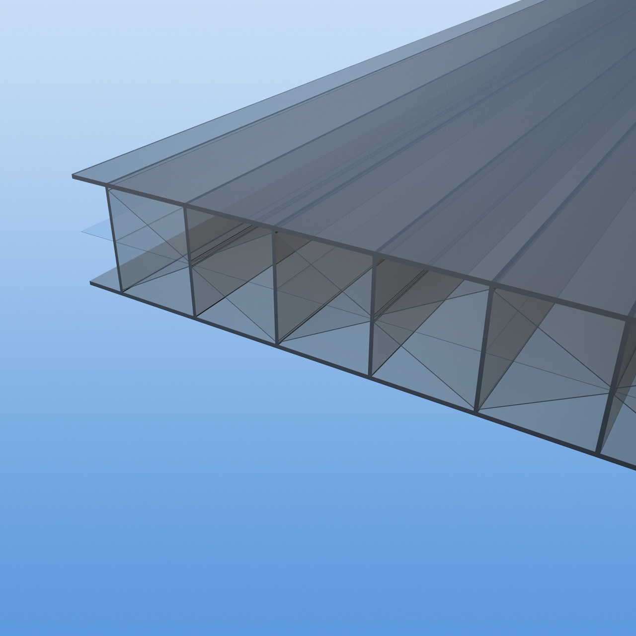 Stegplatten aus Polycarbonat bronze 25 mm - 2. Wahl