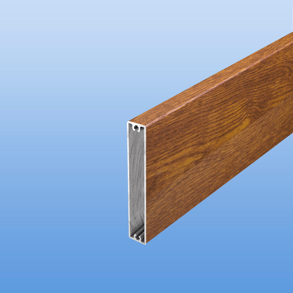 Balkonbretter aus Aluminium 100 mm breit in Holzoptik