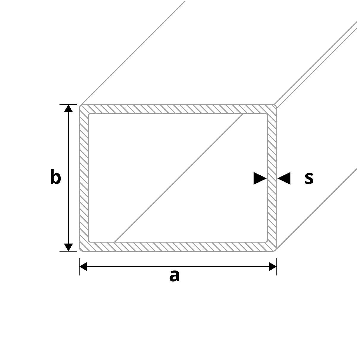 Vierkantrohr aus Aluminium | pressblank | 100 x 40 x 3 mm