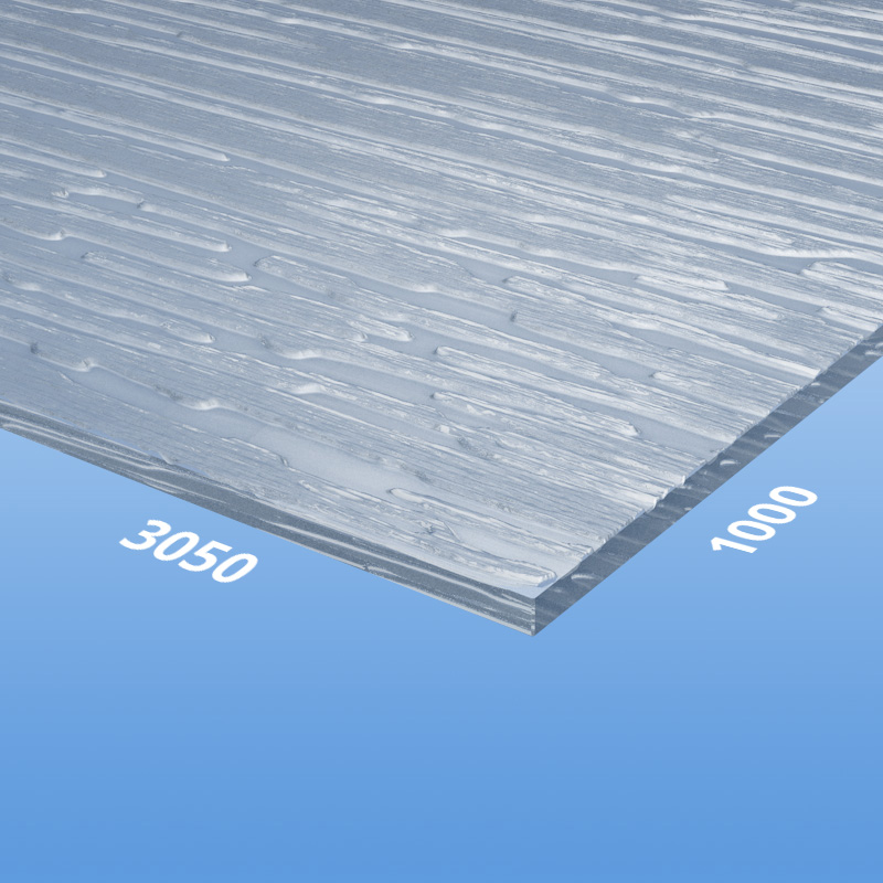 Strukturiertes Acrylglas Baumrinde 6 mm klar ähnlich GC 41