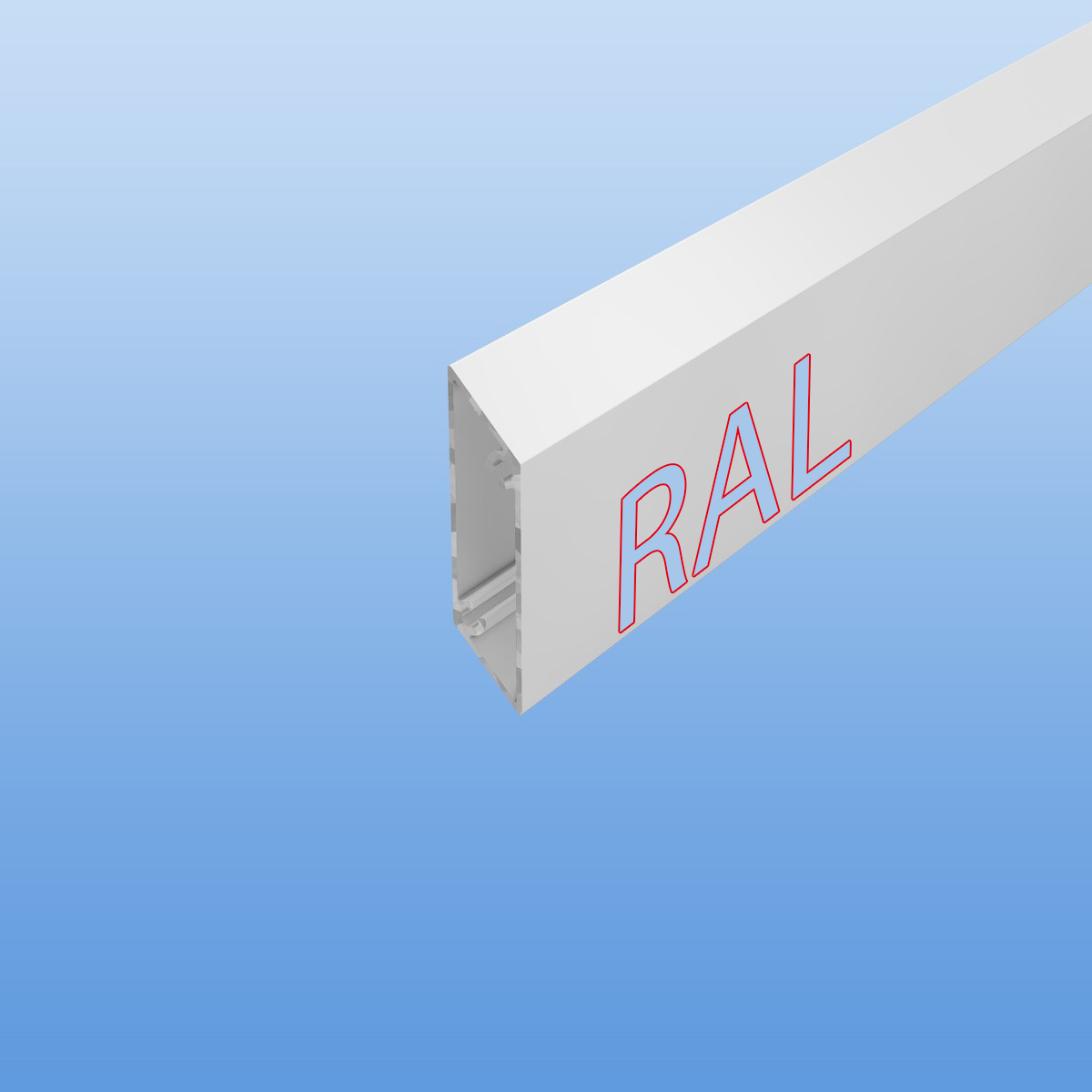 Rhombusprofil aus Aluminium 16mm nach RAL - Grautöne - Sichtfläche 53mm