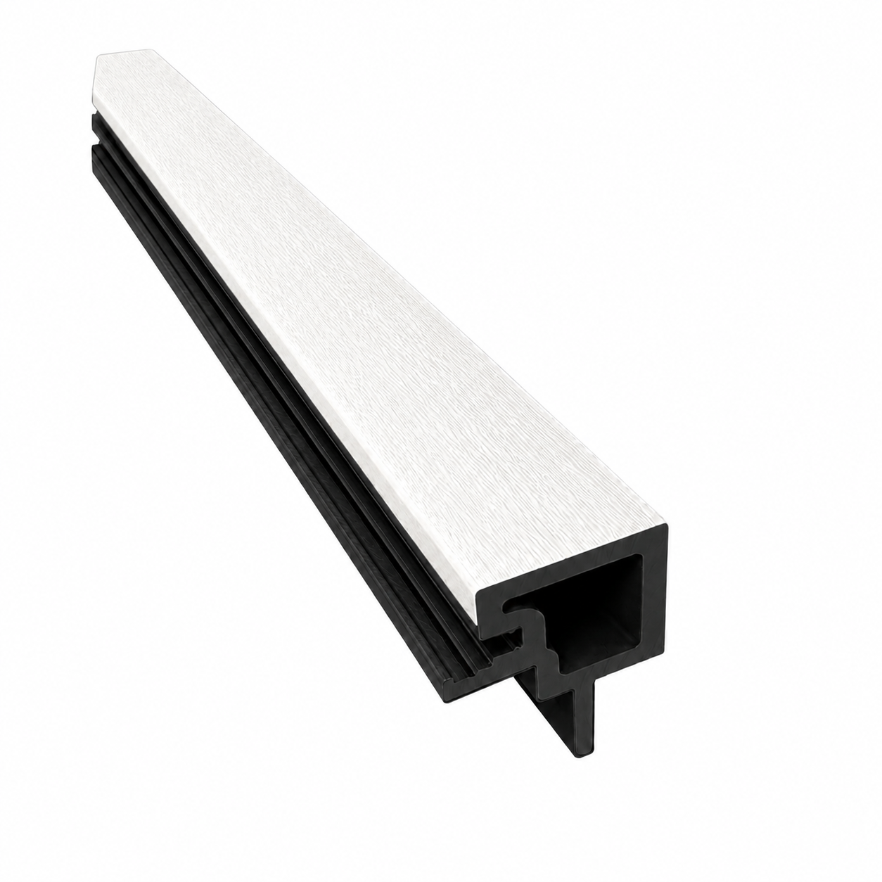 Außenecke für Akustikpaneele Outdoor aus WPC | Holzdekor in Weiß | 2350 x 57 x 57 mm