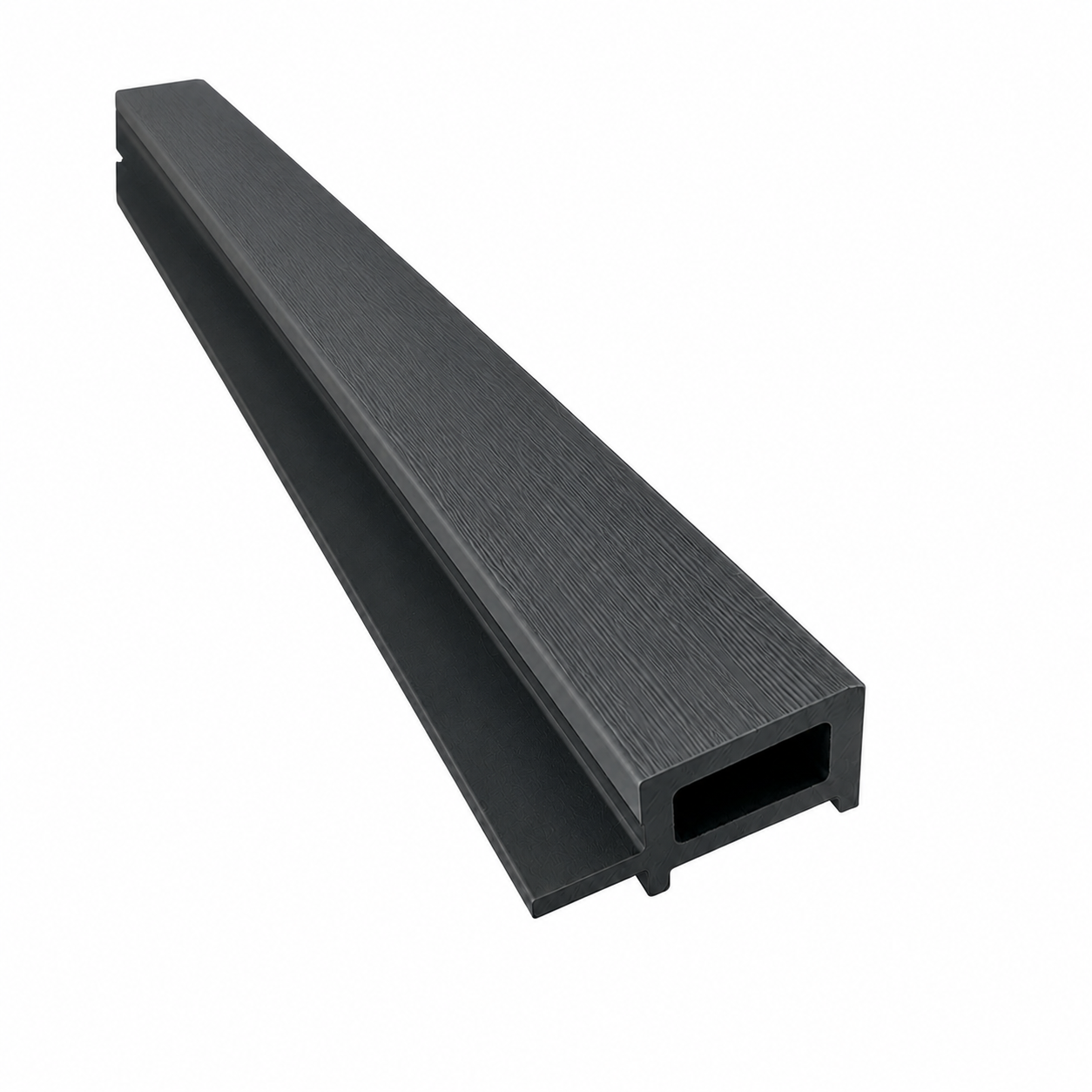 Endleiste für Akustikpaneele Outdoor aus WPC | Holzdekor in Anthrazit | 2350 x 57 x 26 mm