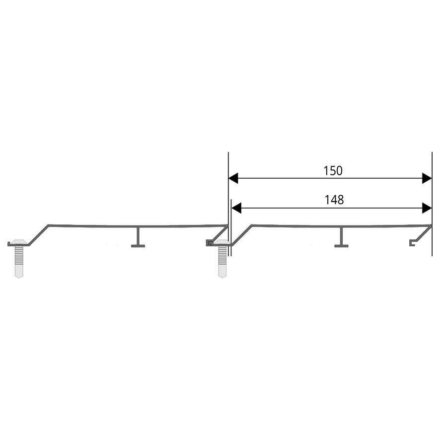 Fassadenprofil aus Aluminium 16mm in Holzoptik - Fichte - Sichtfläche 134mm