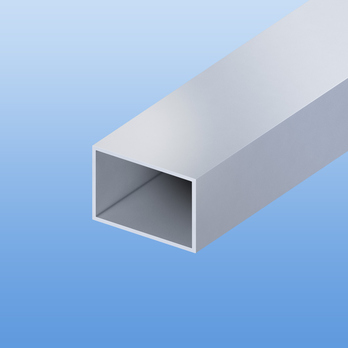 Vierkantrohr aus Aluminium | Eloxal E6 EV1 | 60 x 40 x 2 mm