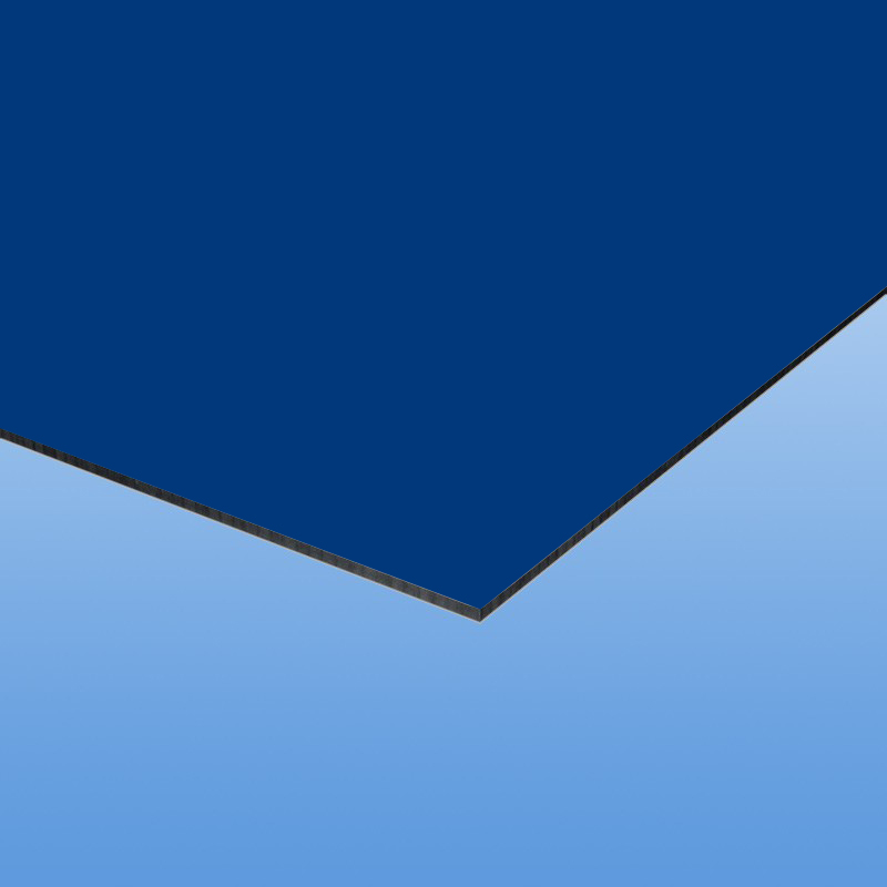 Aluverbundplatte 3 mm blau einseitig RAL 5002 matt / einseitig RAL 3004 matt