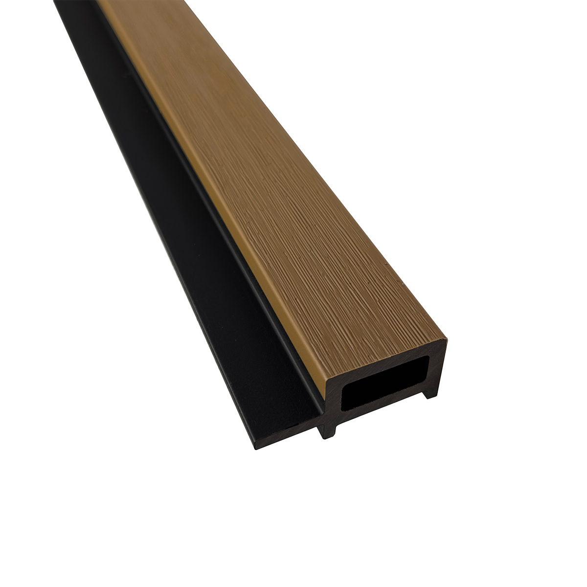 Endleiste für Akustikpaneele Outdoor aus WPC | Holzdekor in Hellbraun | 2350 x 57 x 26 mm