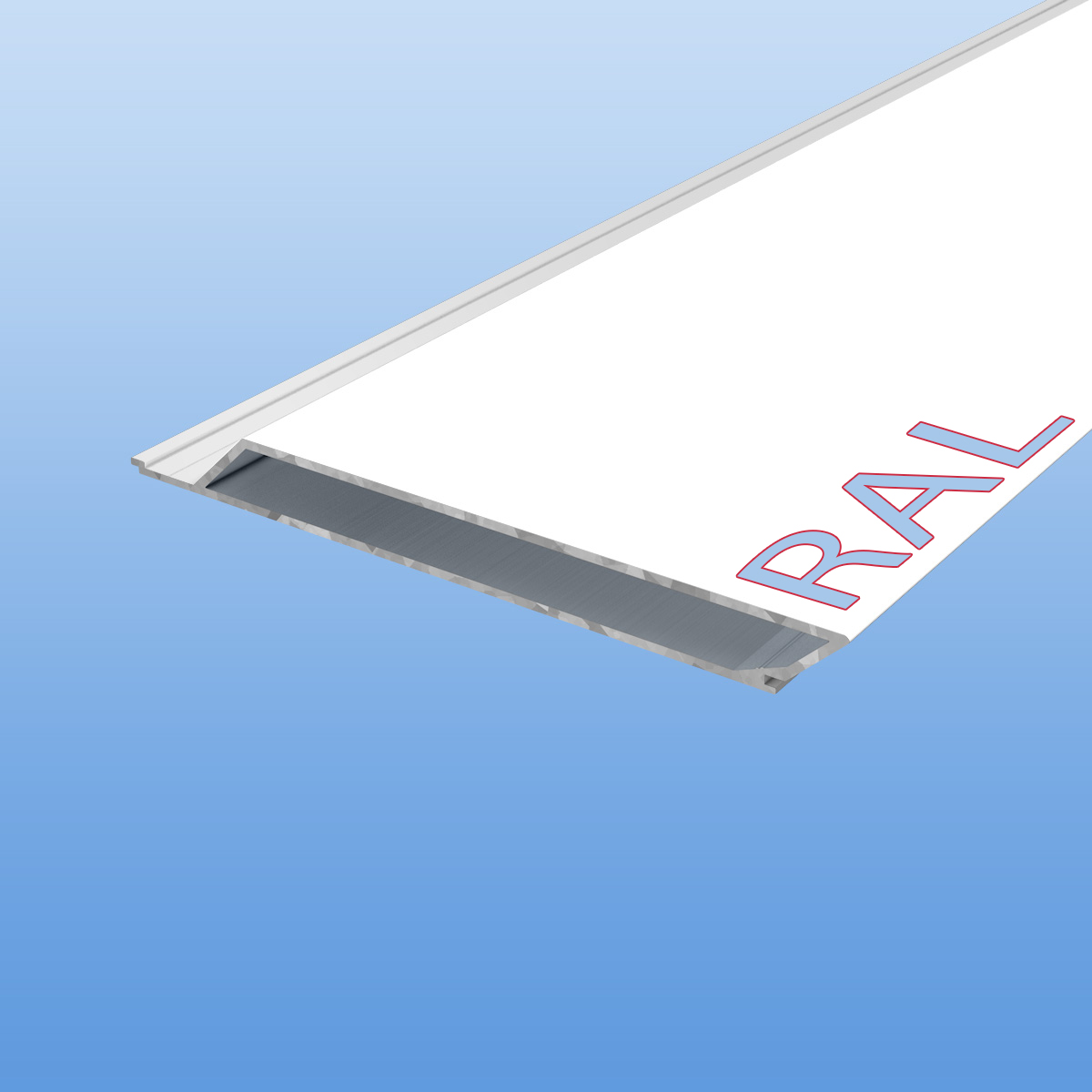Rhombusprofil aus Aluminium 16mm mit Montagesteg nach RAL - Weißtöne - Sichtfläche 134mm