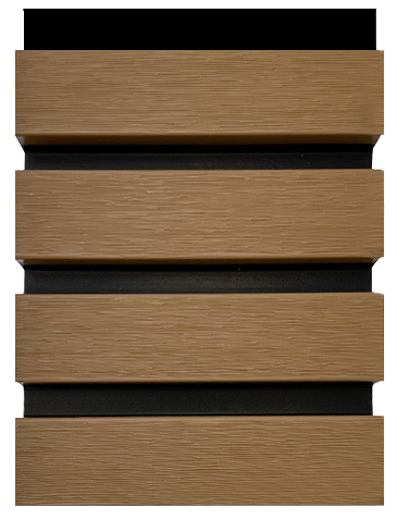 Akustikpaneele Outdoor aus WPC | Holzdekor in Hellbraun | 2350 x 219 x 26 mm